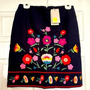 NWT Boden embroidered floral skirt Size 6